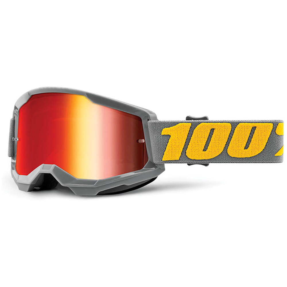 100% - Masque Strata 2 - Ecran Mirror - 2021 Gris / Jaune / Iridium