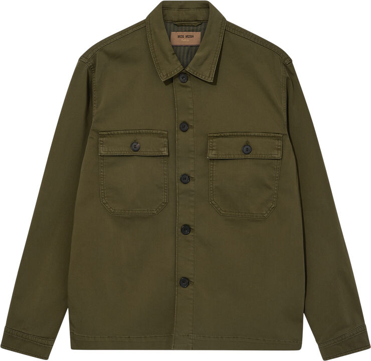Mos Mosh Gallery MMGMatteo Soft Overshirt Foss green
