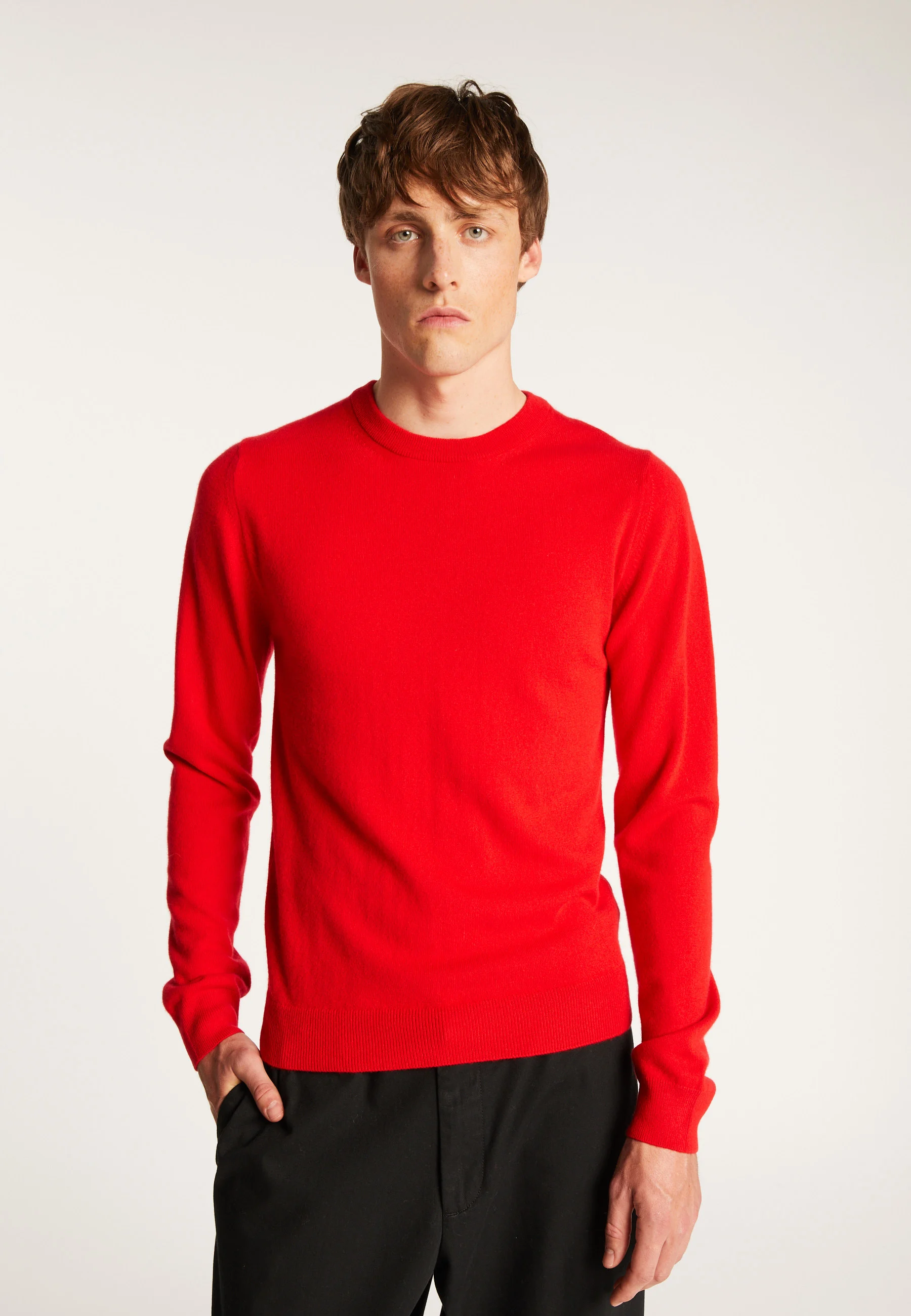 EVAINAH24 - Pull col rond en cachemire | Rouge