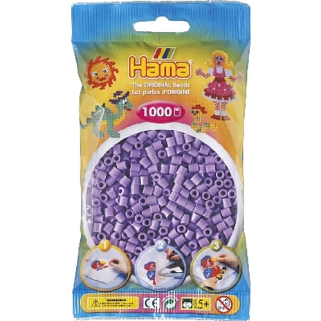 Hama midi perler 1000 stk. - pastel lilla