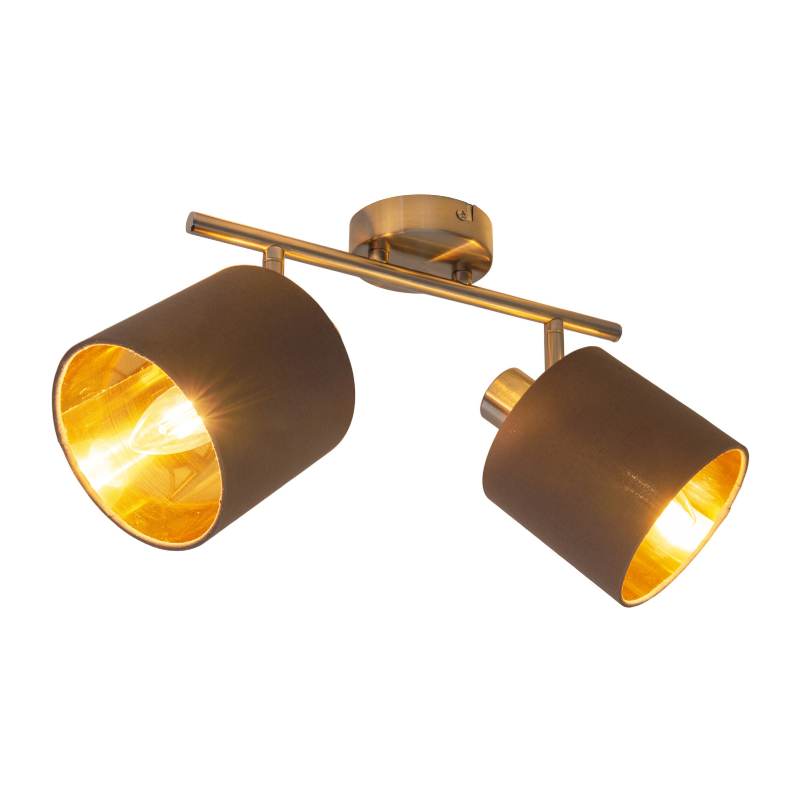 Deckenstrahler MARON - braun-Nickel matt - 2-flammig