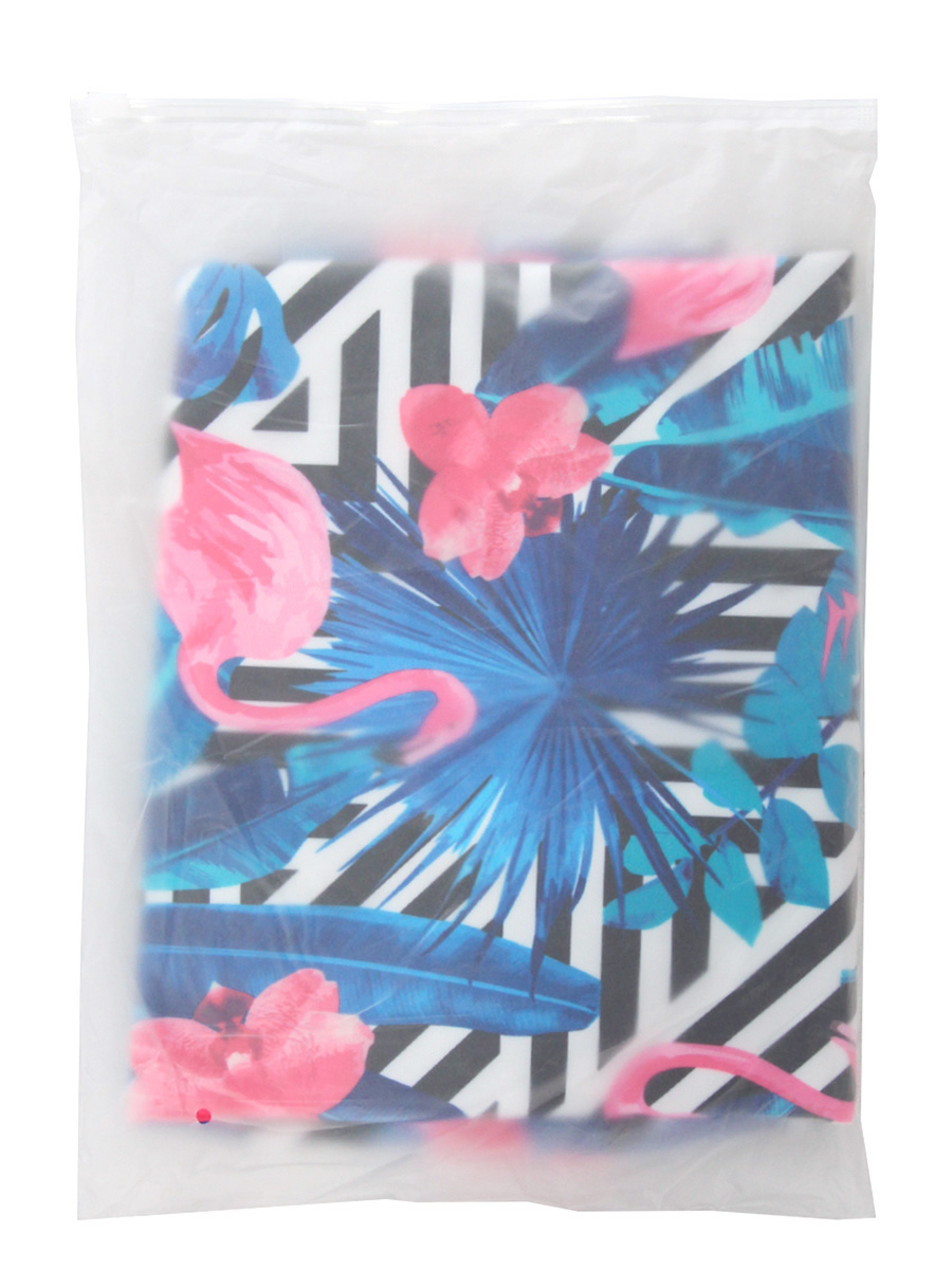 Housse de valise Periea Black & White Stripes with Flamingos S