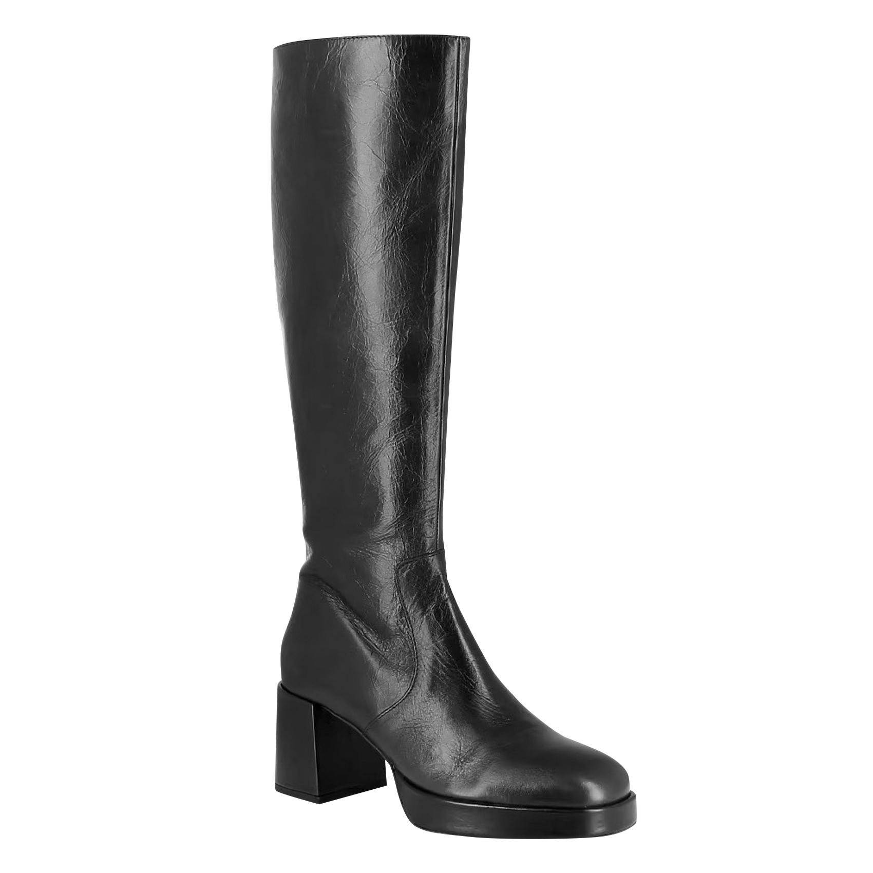 VANEO - Bottes à talons en cuir | Noir