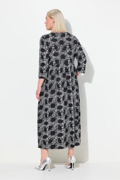 Jerseykleid, A-Linie, Blumendruck
