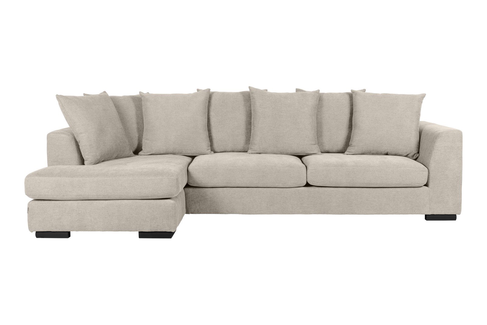 Paso Doble Day Sofa 2,5-seter og divan venstre, I tekstil Salento Linen, Valnøtt ben i tre, EU komfort. Promotion