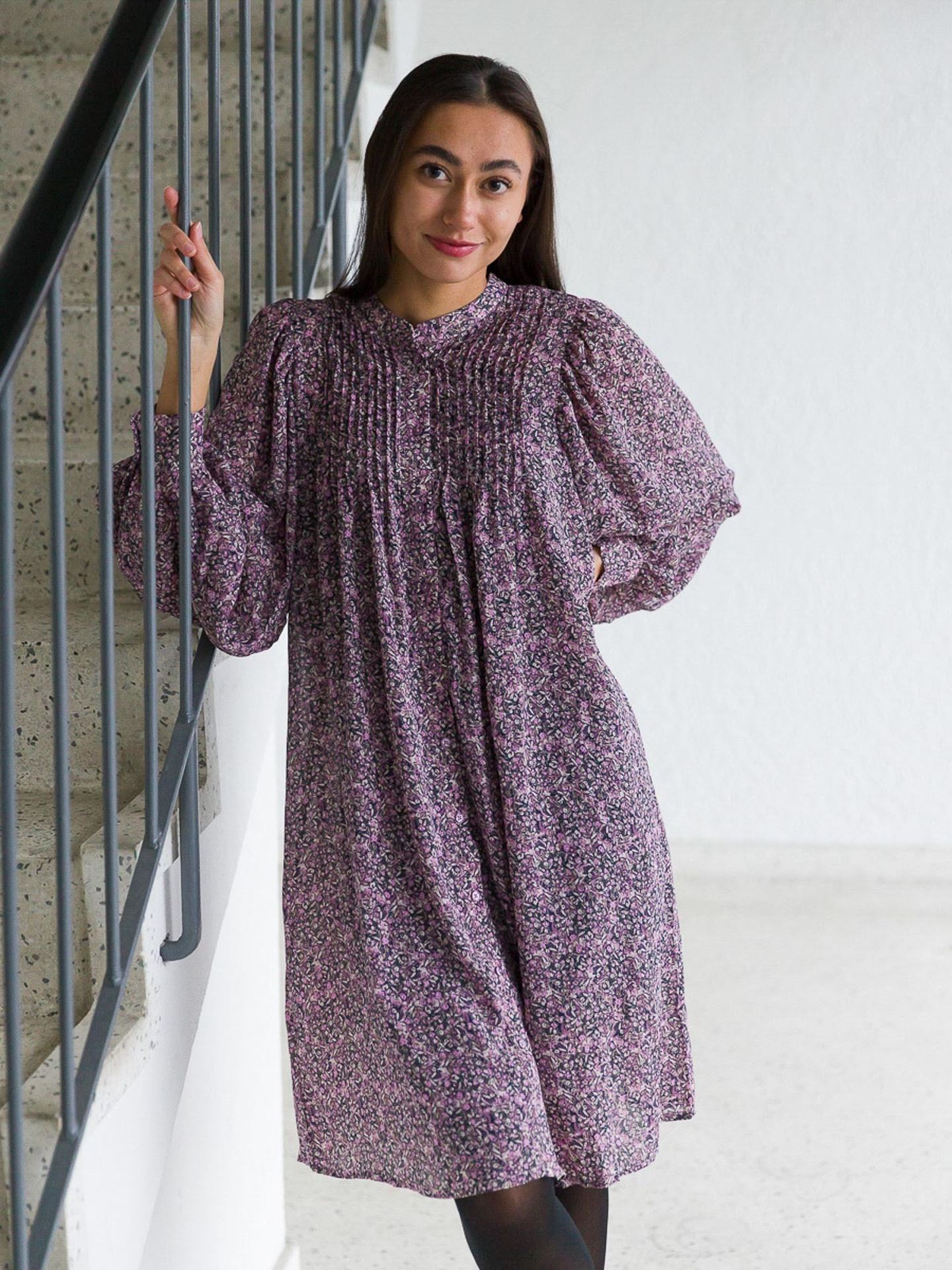 Hedda Rikkelie Long Sleeve Shirt Dress All Over Print