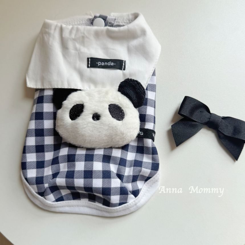 tanvtim - Panda Plaid Pet Top / Pet Dress