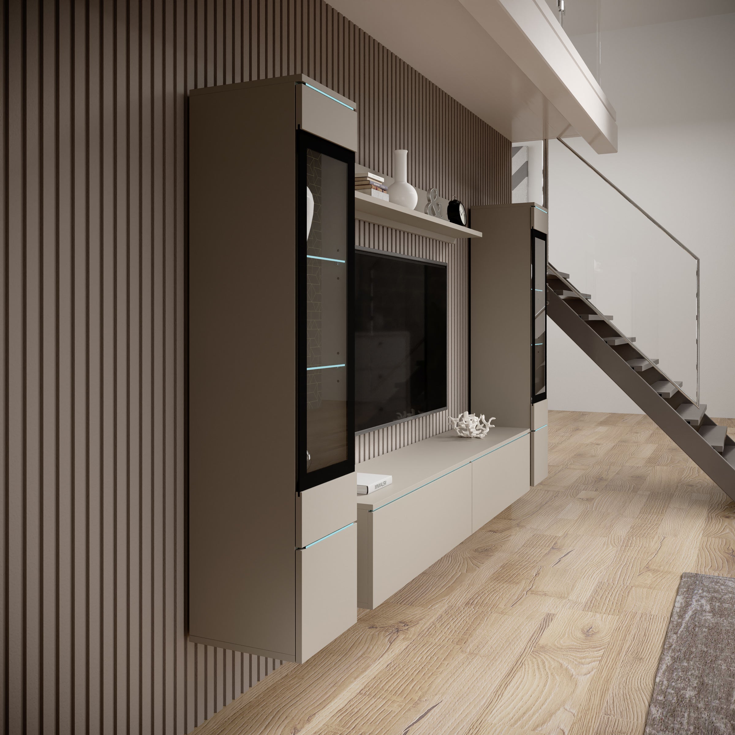Variety - Wandmeubel - Beige - 180x33x132 cm