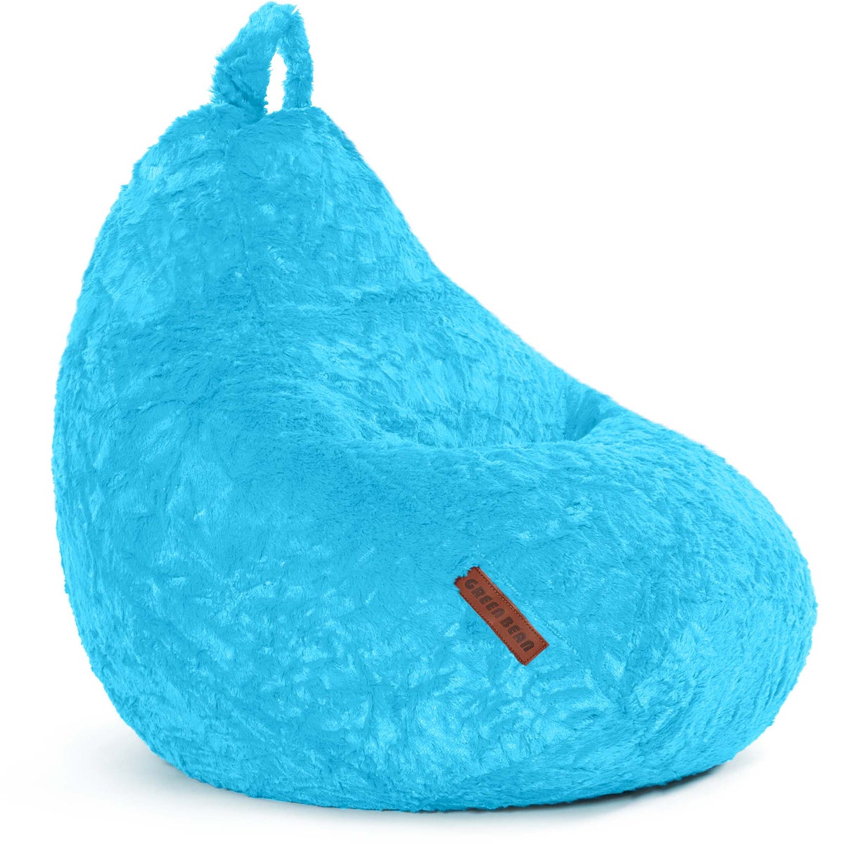 Green Bean Pluche Zitzak 45x45x60cm - Binnenzitkussen met 120L EPS-korrelvulling, comfortabel, wasbaar - Zitzak Vloerkussen, Loungestoelkruk - Lichtblauw