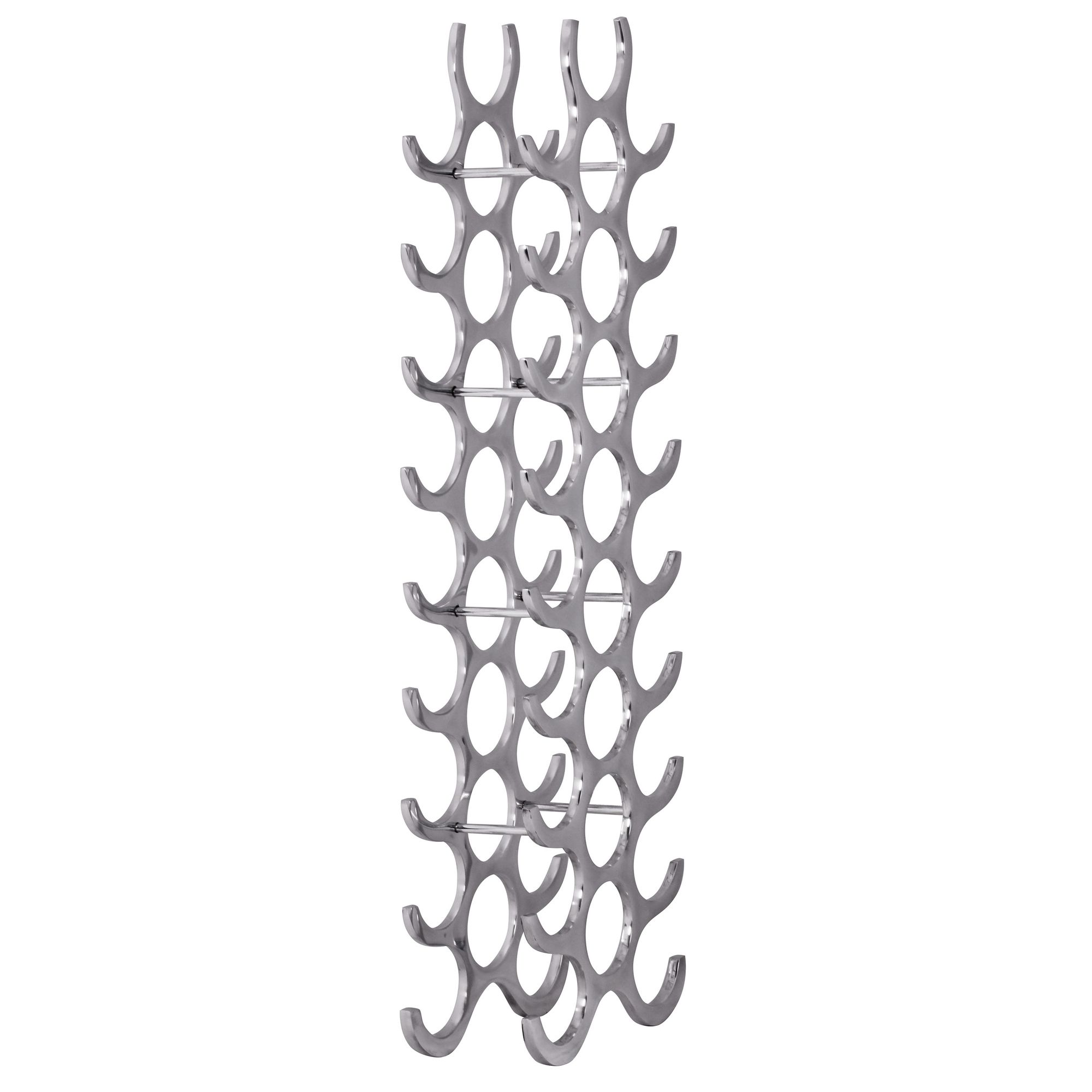 FineBuy Design Alu Weinregal Flammen 93 cm Regal Flaschenregal 27 Flaschen