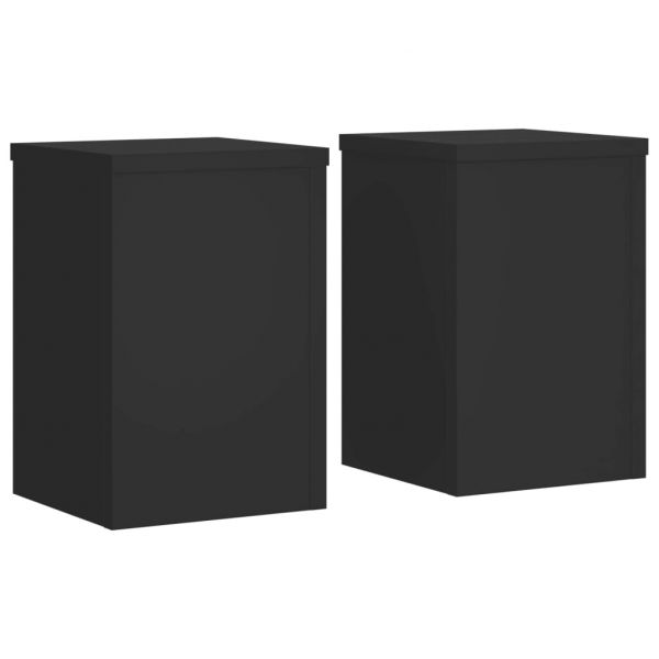 vidaXL Suportes para Plantas 2 Peças 25x25x35 cm Derivados Madeira Preto - 1123337200