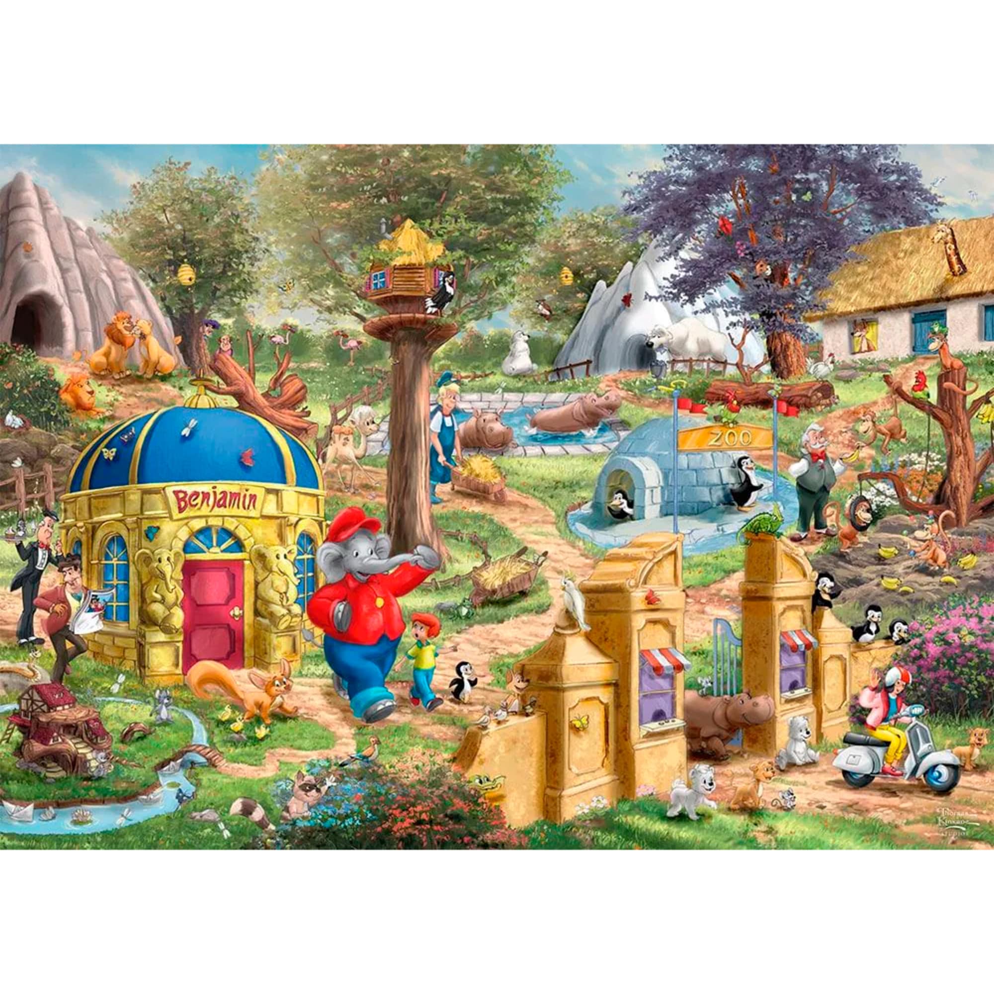 Schmidt Spiele Puzzle Thomas Kinkade Studios: Benjamin Blümchen, Ein Tag im Neustädter Zoo