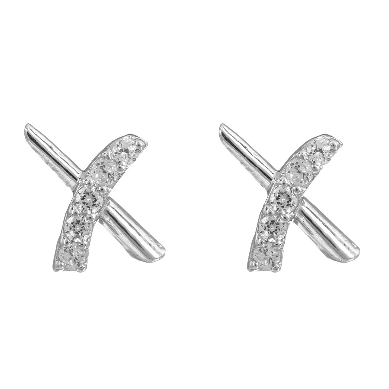 Instant d'Or Boucles d'oreilles Croisillons or blanc