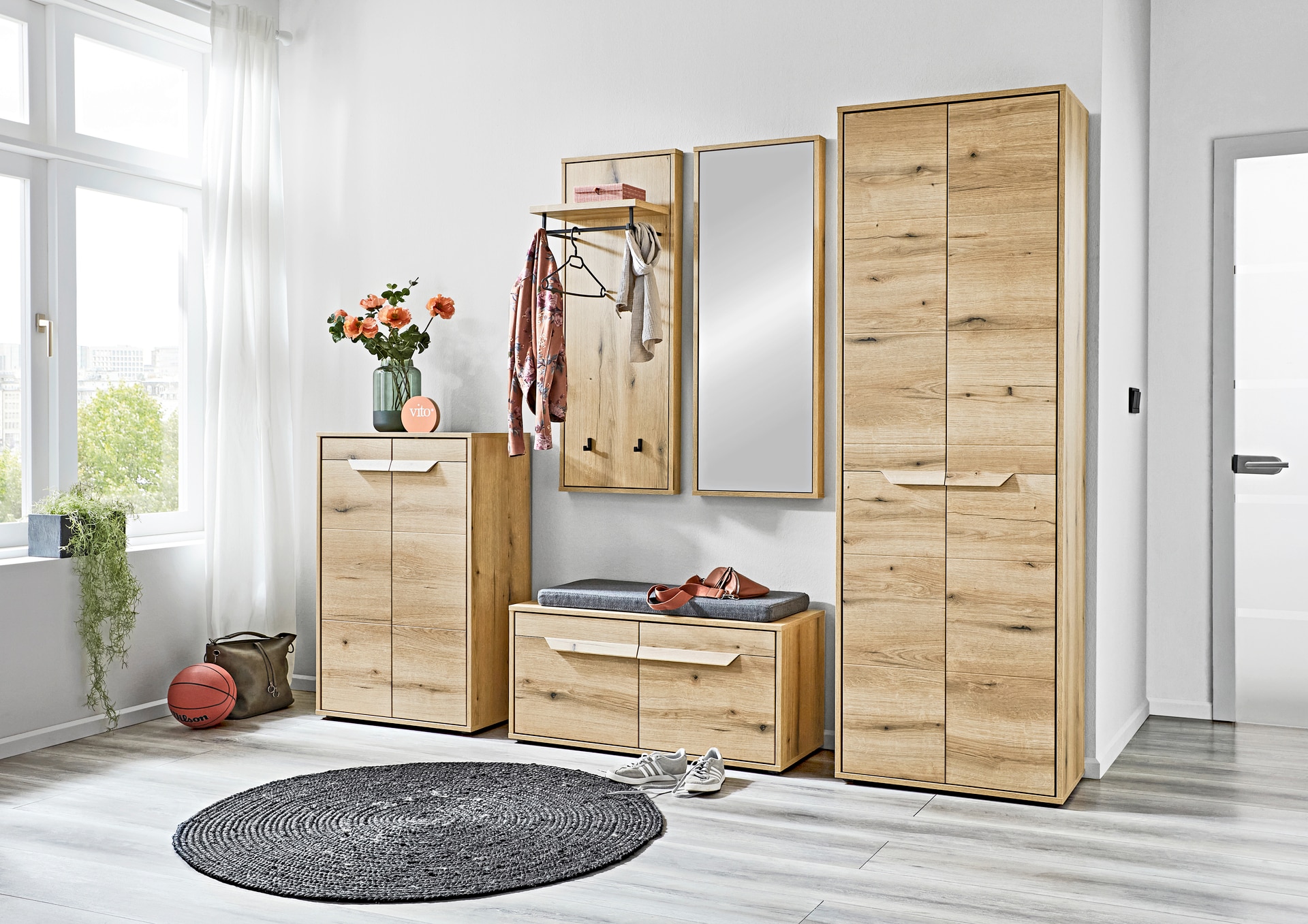 vito Garderobenschrank PERADO 64 x 197 cm braun - Eiche Evoke Dekor