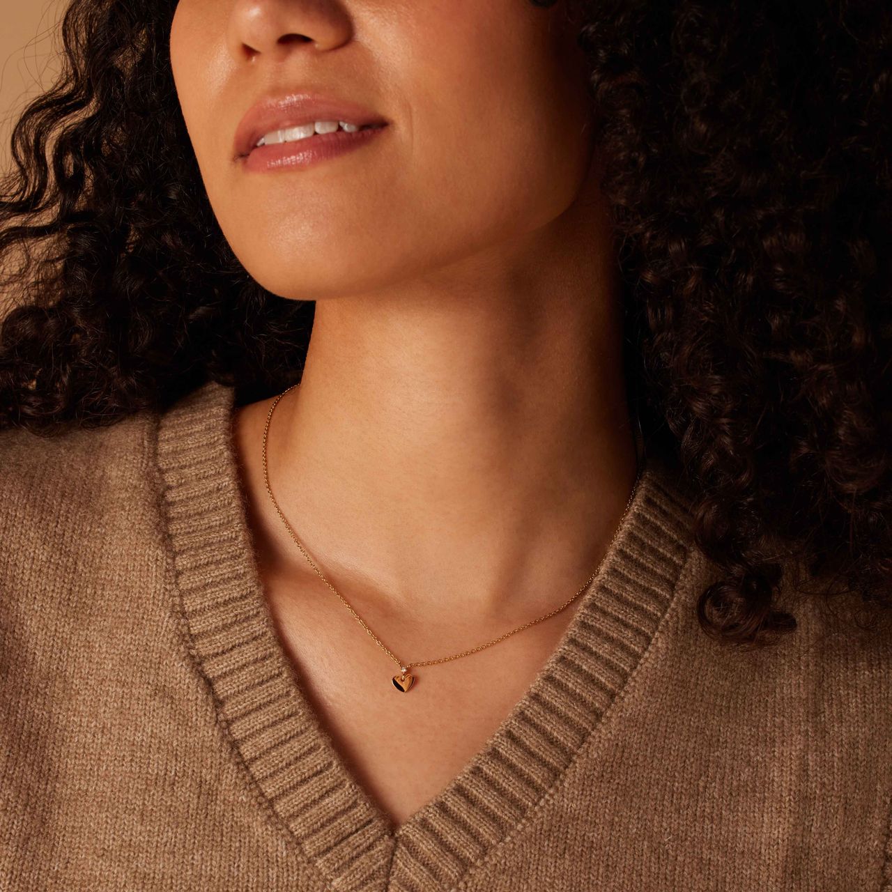 Stalen goldplated ketting met hart