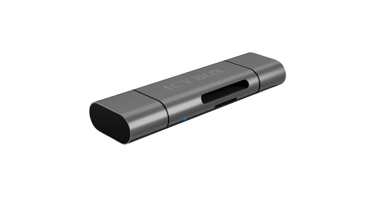 ICY BOXIB-CR200-C Externe cardreader met multi-USB connector kaartlezer  (Antraciet)