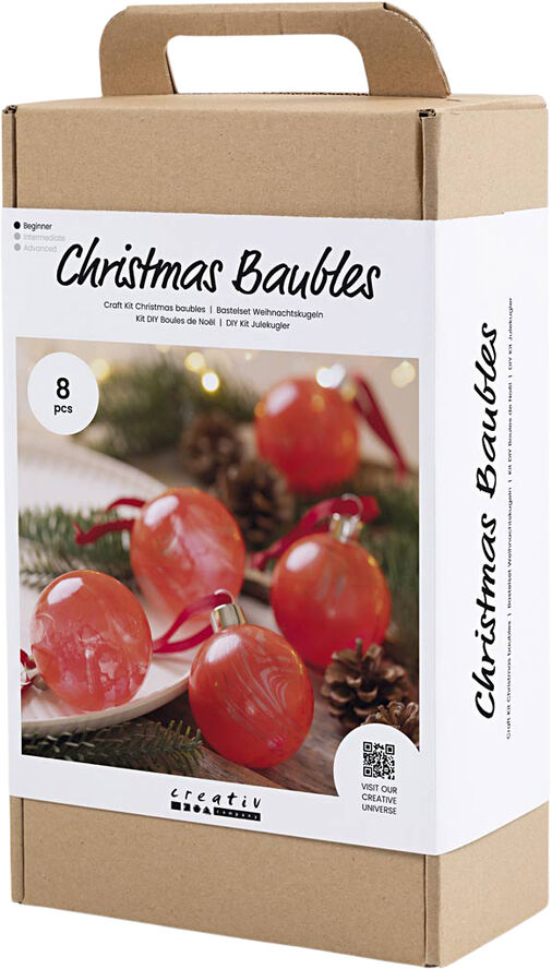 Creativ Company DIY Kit Julekugler, Marmorering