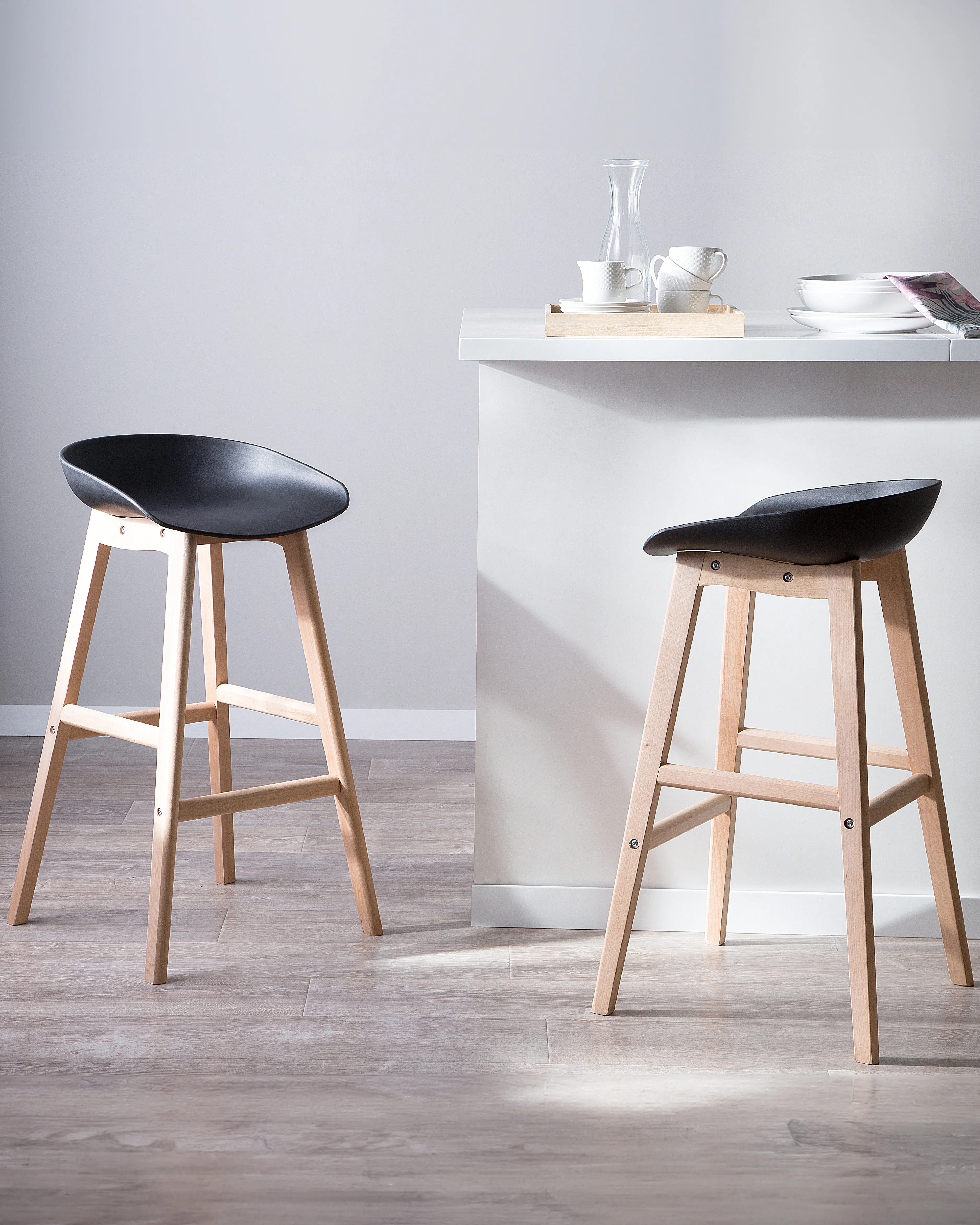 Set van 2 barstoelen MICCO Zwart