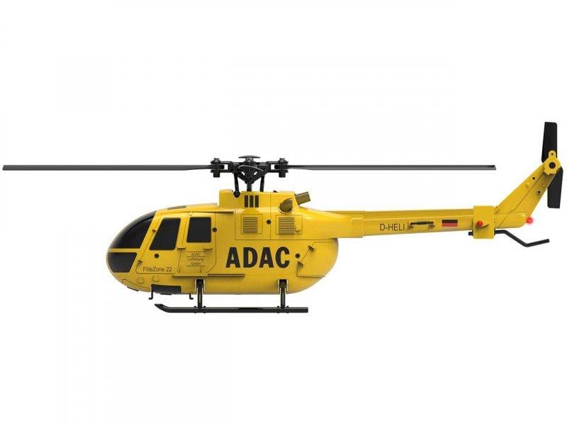 FliteZone Helikopter Bo105 ADAC 4-Kanal, 6G, RTF Kleiner Singlerotor BO-105 Hubschrauber in ADAC Lackierung mit 6G Gyro