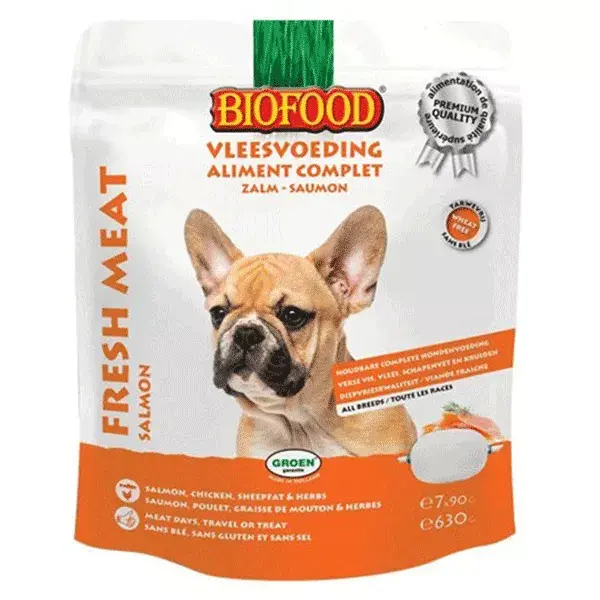 BF Petfood Aliment Complet Saumon pour chien, 7 x 90g (630g)