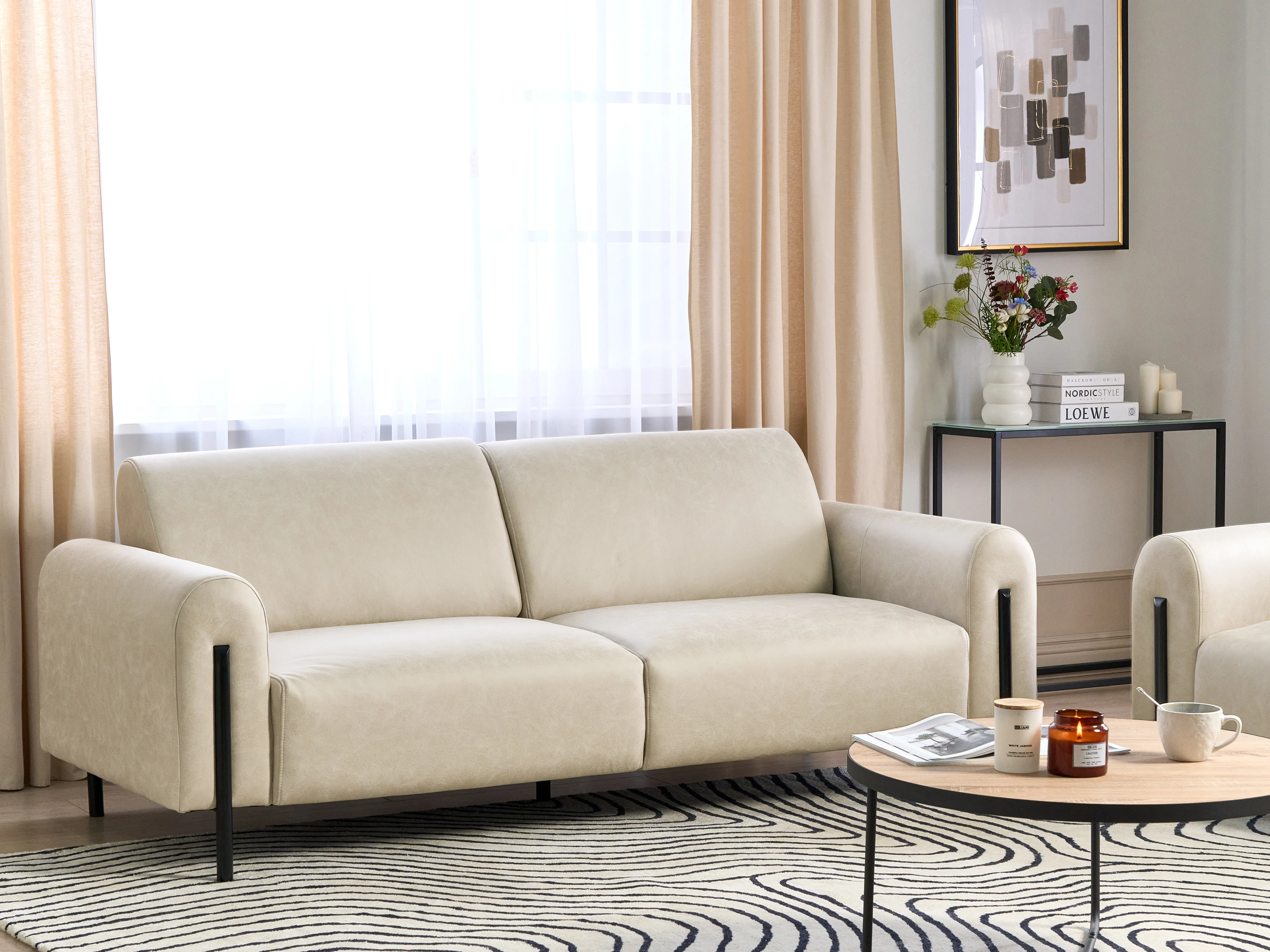 Bank 3-zits ASKIM Stof Beige