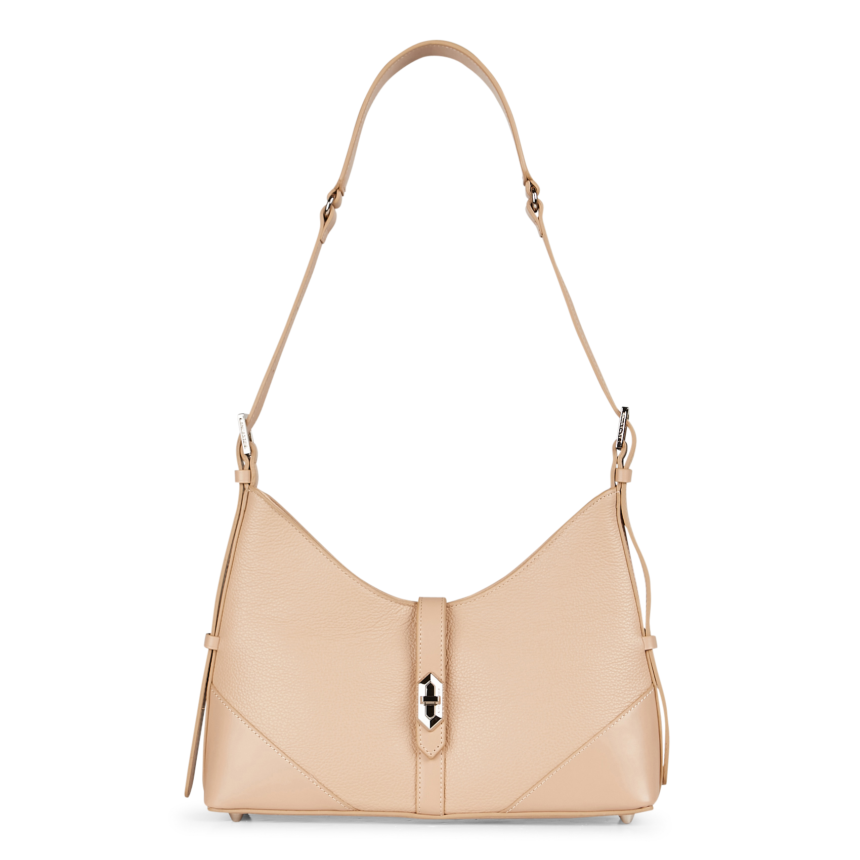 MILANO DELTA - Sac hobo en cuir grainé | Beige