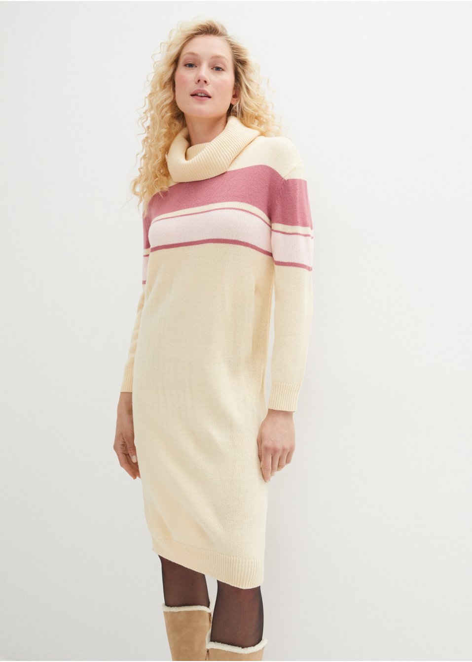 Robe en maille de coupe confortable, longueur genou