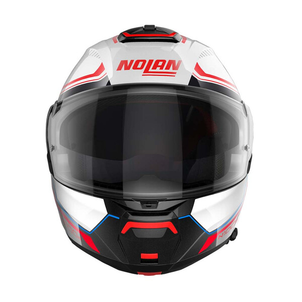 Nolan - Casque N100-6 Surveyor N-Com Blanc / Rouge / Bleu / Brillant