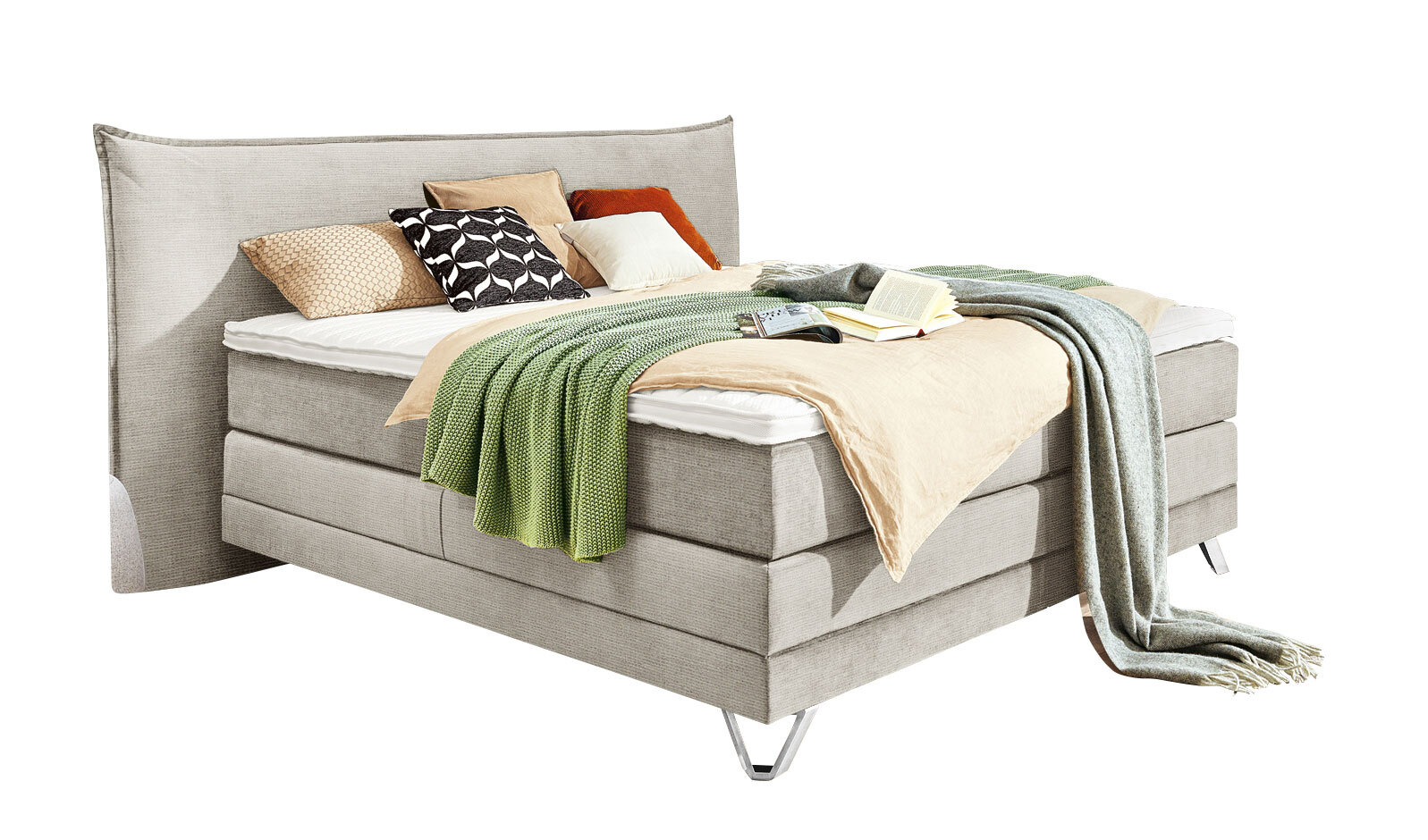 Ole Gunderson Boxspringbett FENSON OSLO EL 180 x 200 cm beige