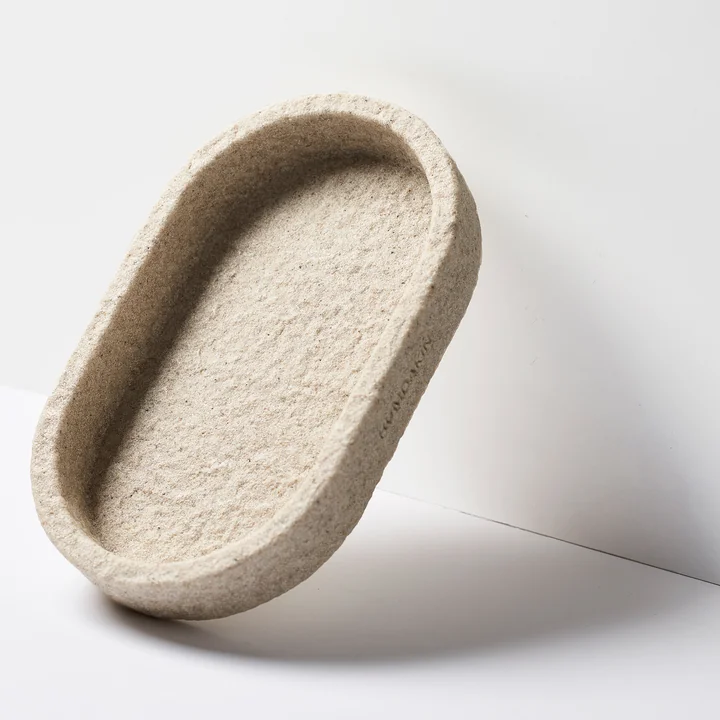 Humdakin - Sandstein Tablett, oval, 15 x 25 cm, natur