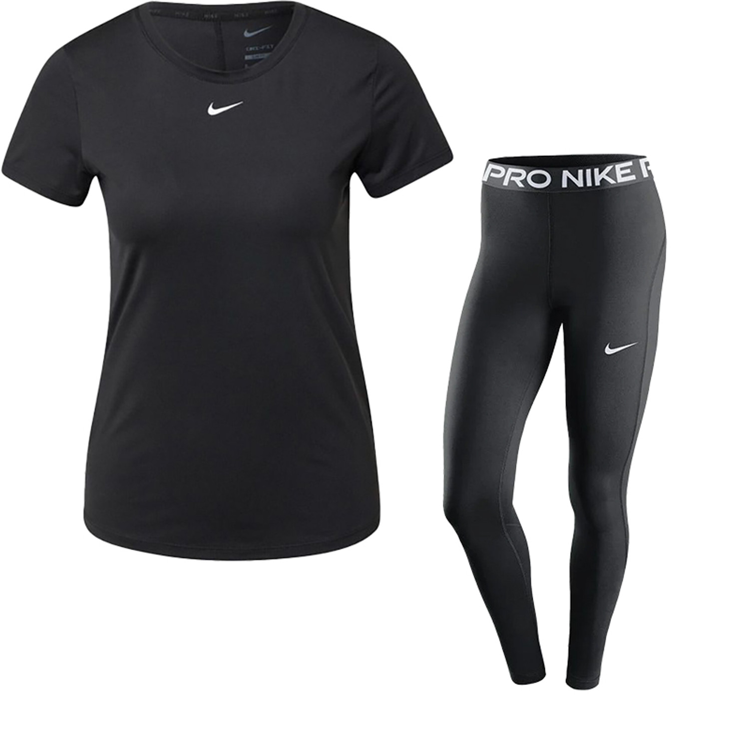 Nike legging en shirt zwart Dames
