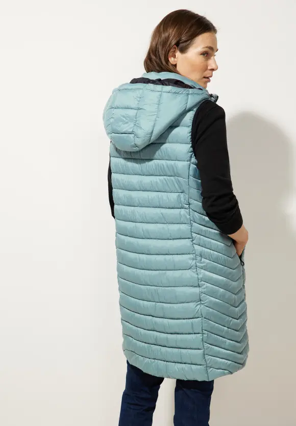 Lange Steppweste - polar mint