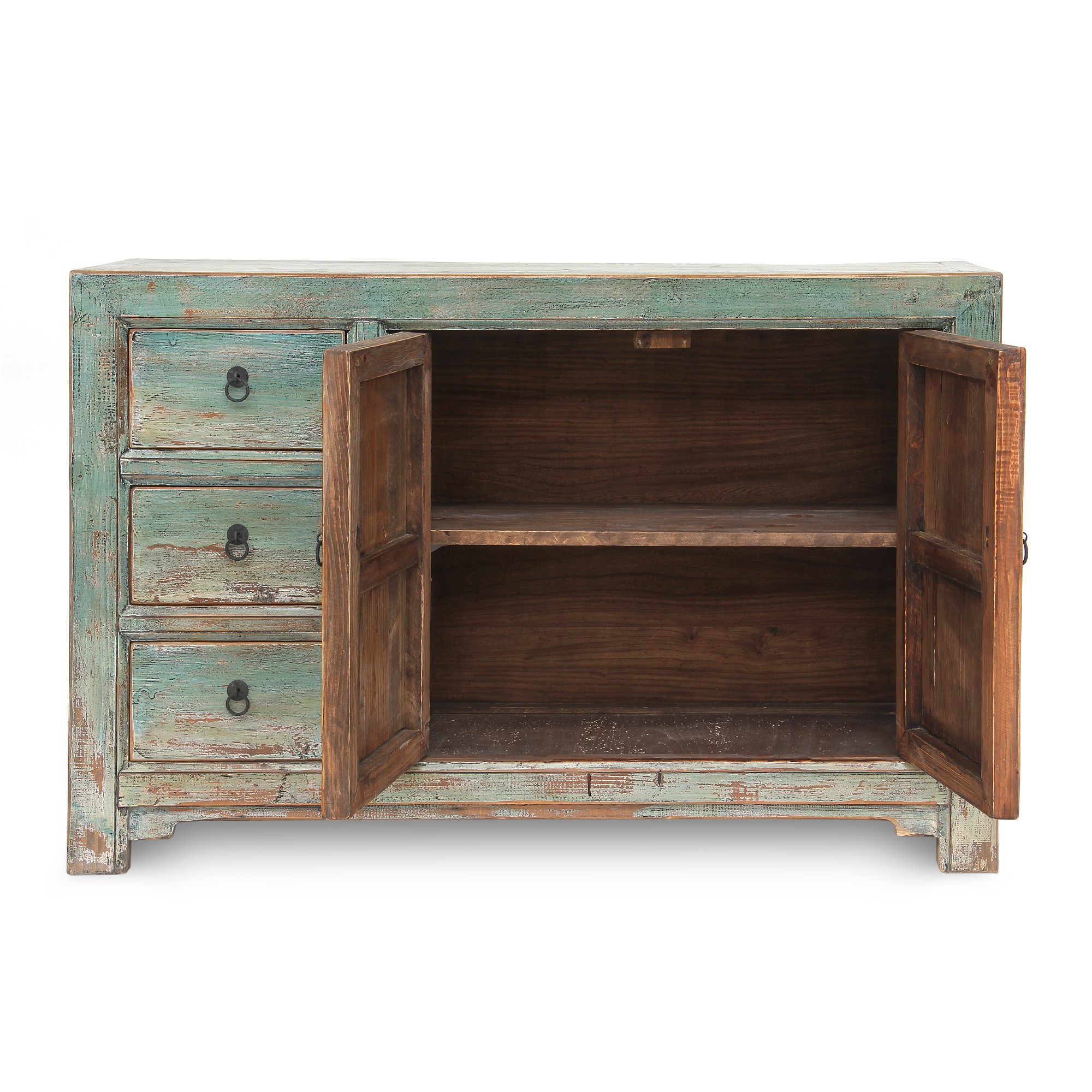 Sideboard, 3 Schubladen, 2 Türen, türkis, T 42 cm, B 130 cm, H 85 cm von fischer's lagerhaus