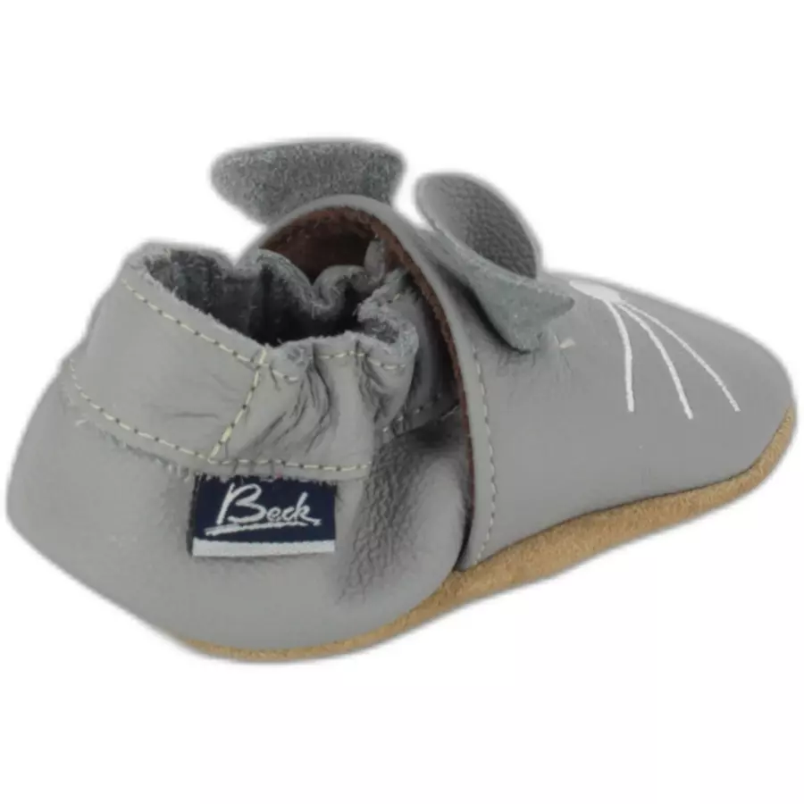 Beck Krabbelschuh Mäuschen grau