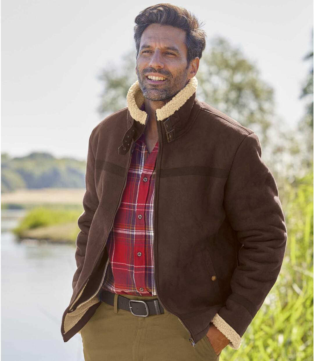 Blouson Aviateur Suédine Doublé Sherpa