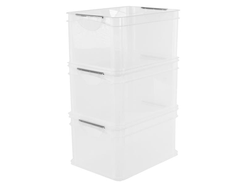 Rotho Aufbewahrungsbox A4 3 Stück, Transparent Systembox
