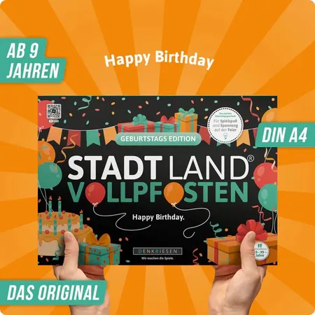 Denkriesen Stadt Land Vollpfosten - Geburtstags Edition 