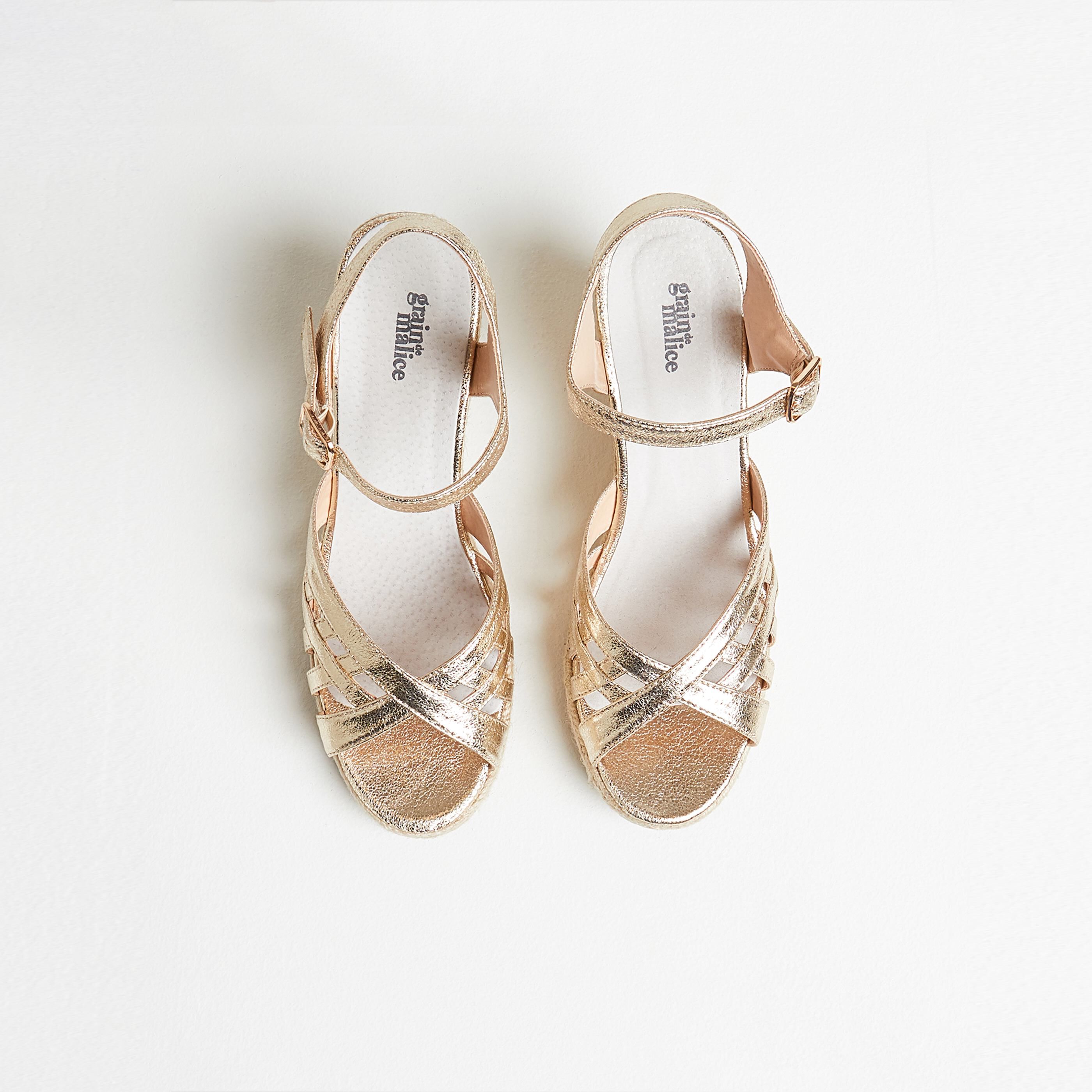 Sandales compensées femme - OR
