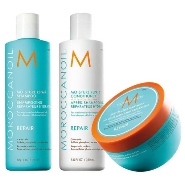 Trio Réparation : Shampooing 250 ml + Conditionneur 250 ml + Masque 250 ml Moroccanoil