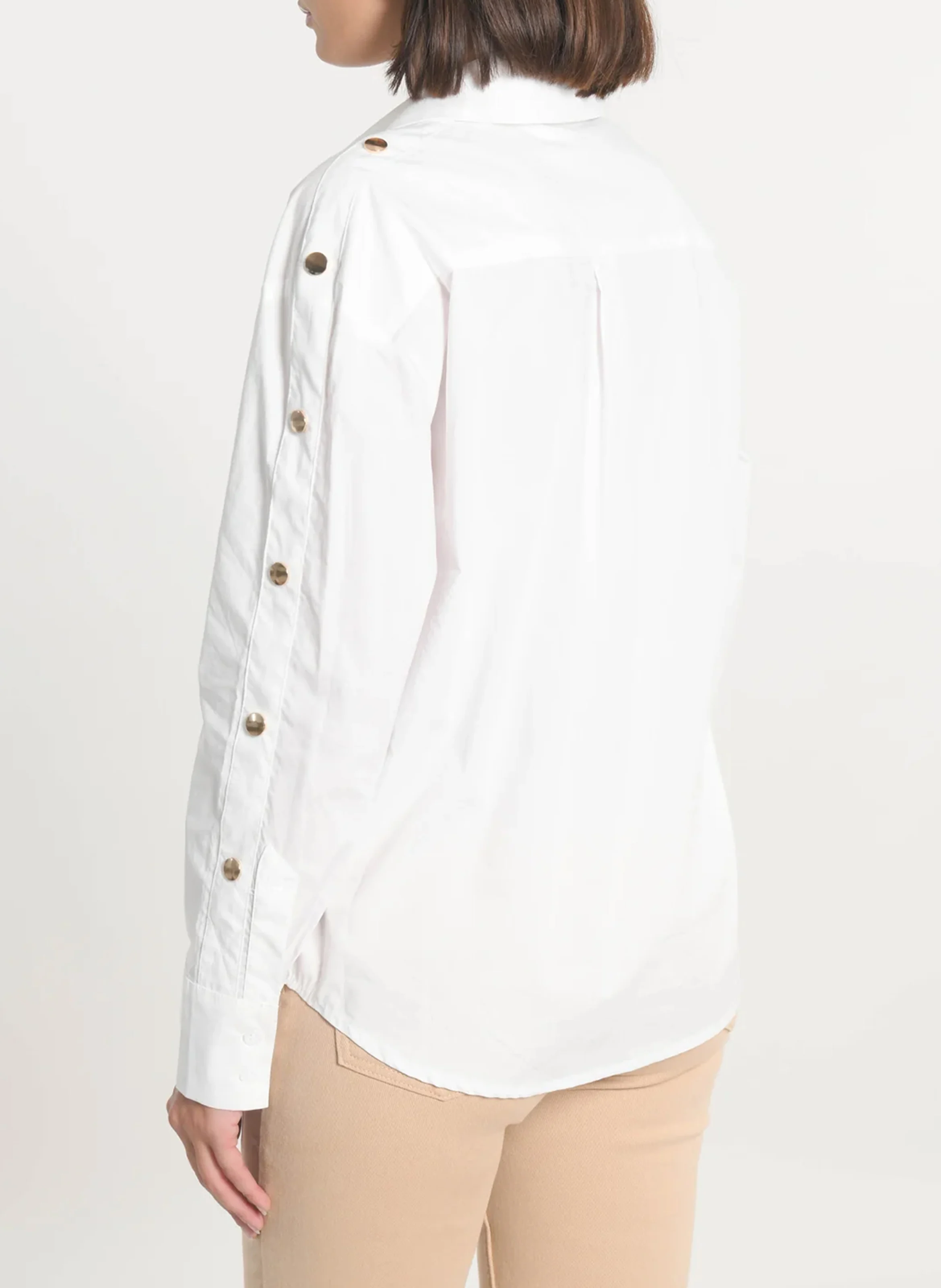 NATACHA - Chemise droite en coton | Blanc