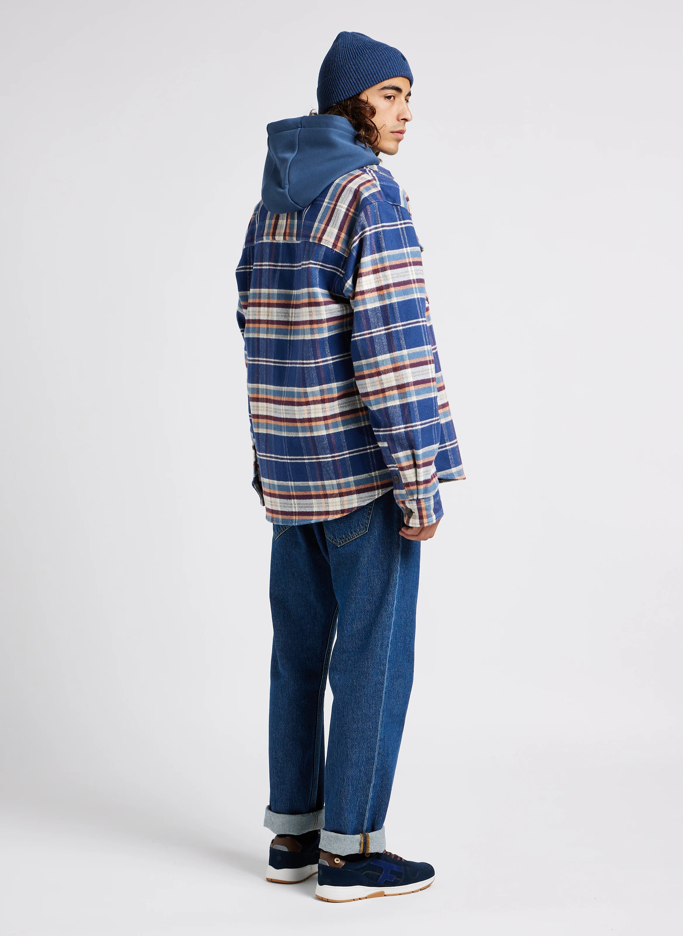 DIRAC - Sweat à capuche regular-fit en coton mélangé | Bleu