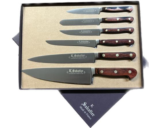 AUVERGNE Coffret cadeau - 6 pièces Couteaux de cuisine professionnel