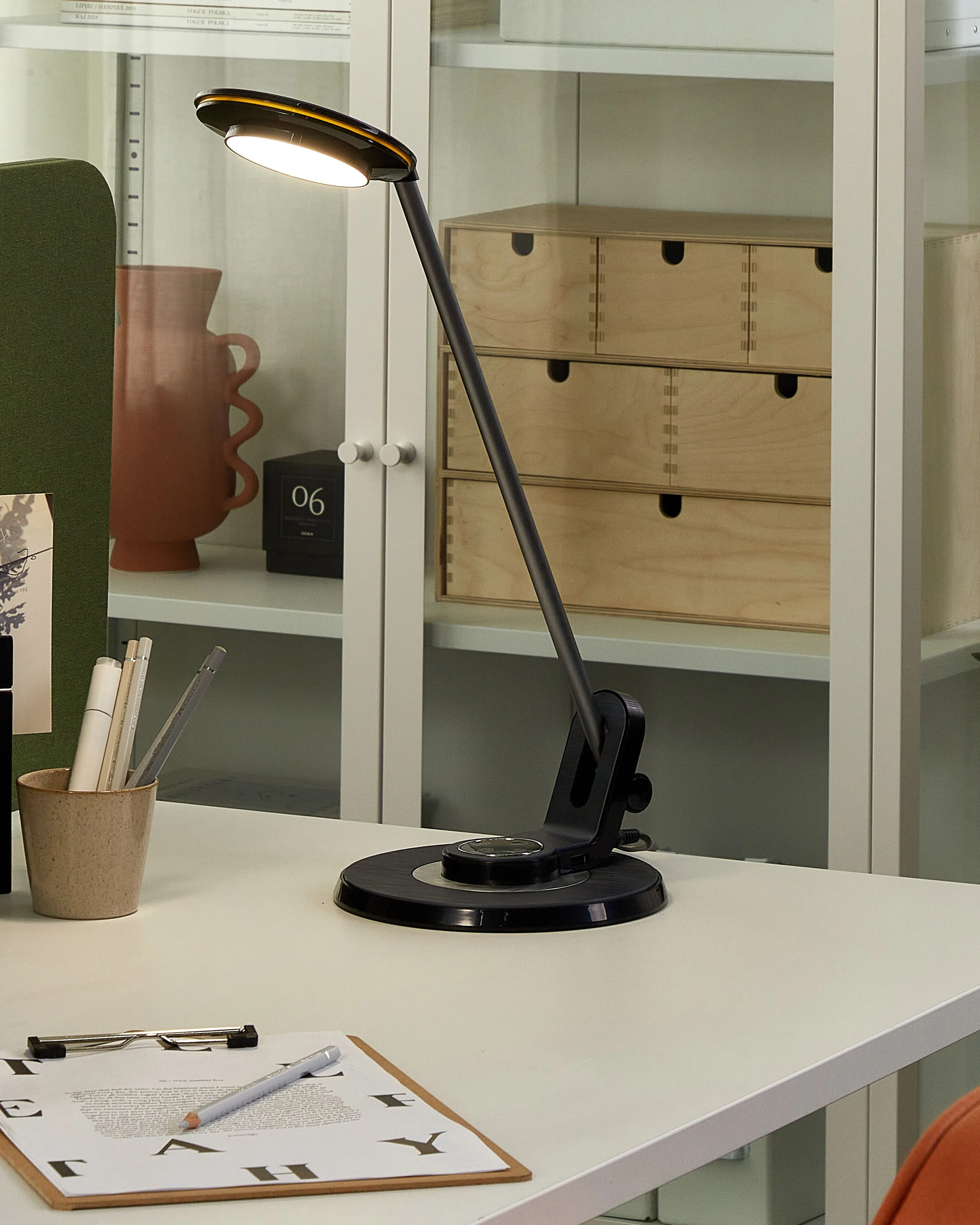 LED bureaulamp CORVUS met dimmer Metaal Zwart