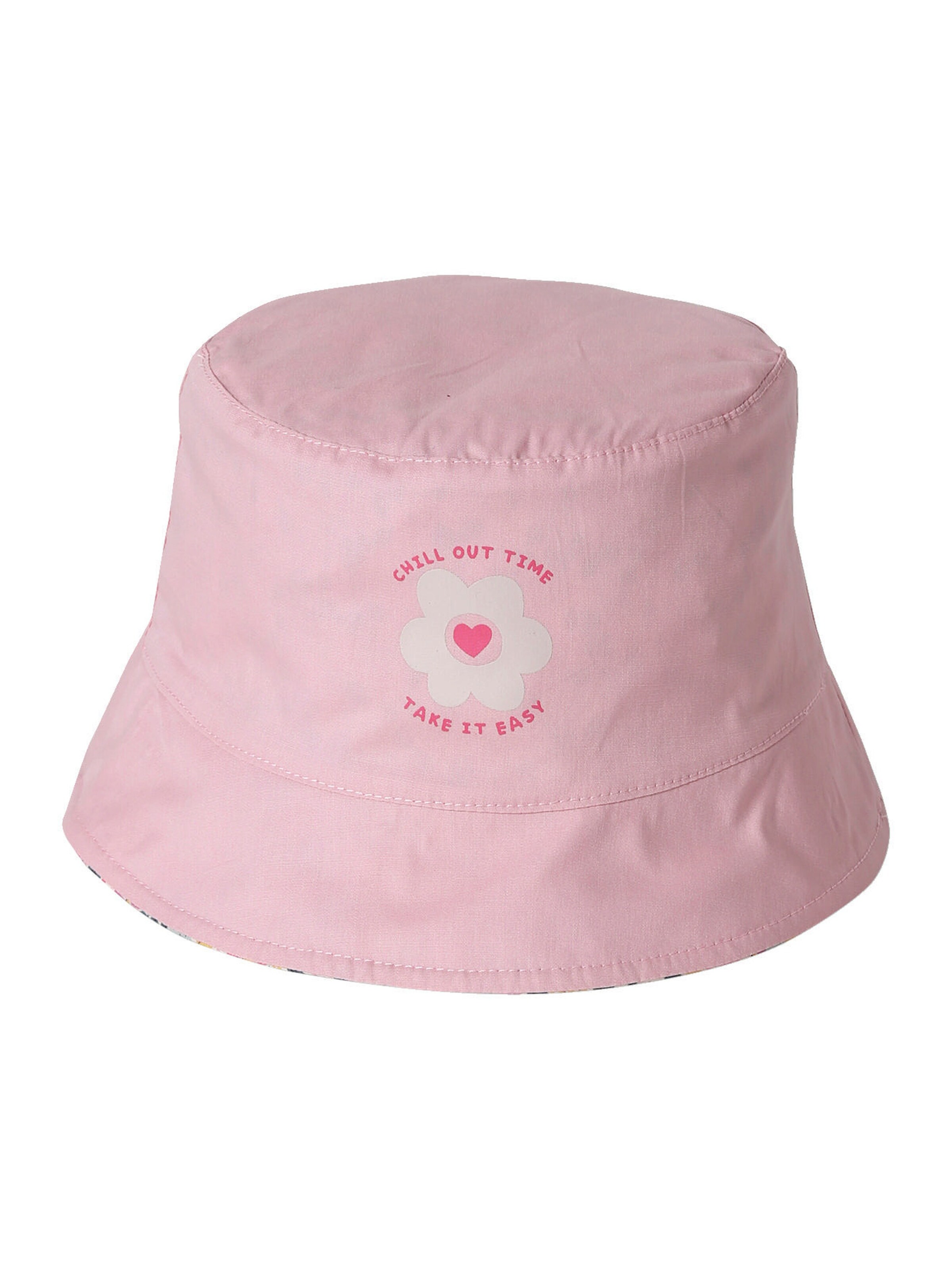 Vertbaudet Wendbarer Mädchen Sonnenhut mit Blumenmuster bonbon rosa
