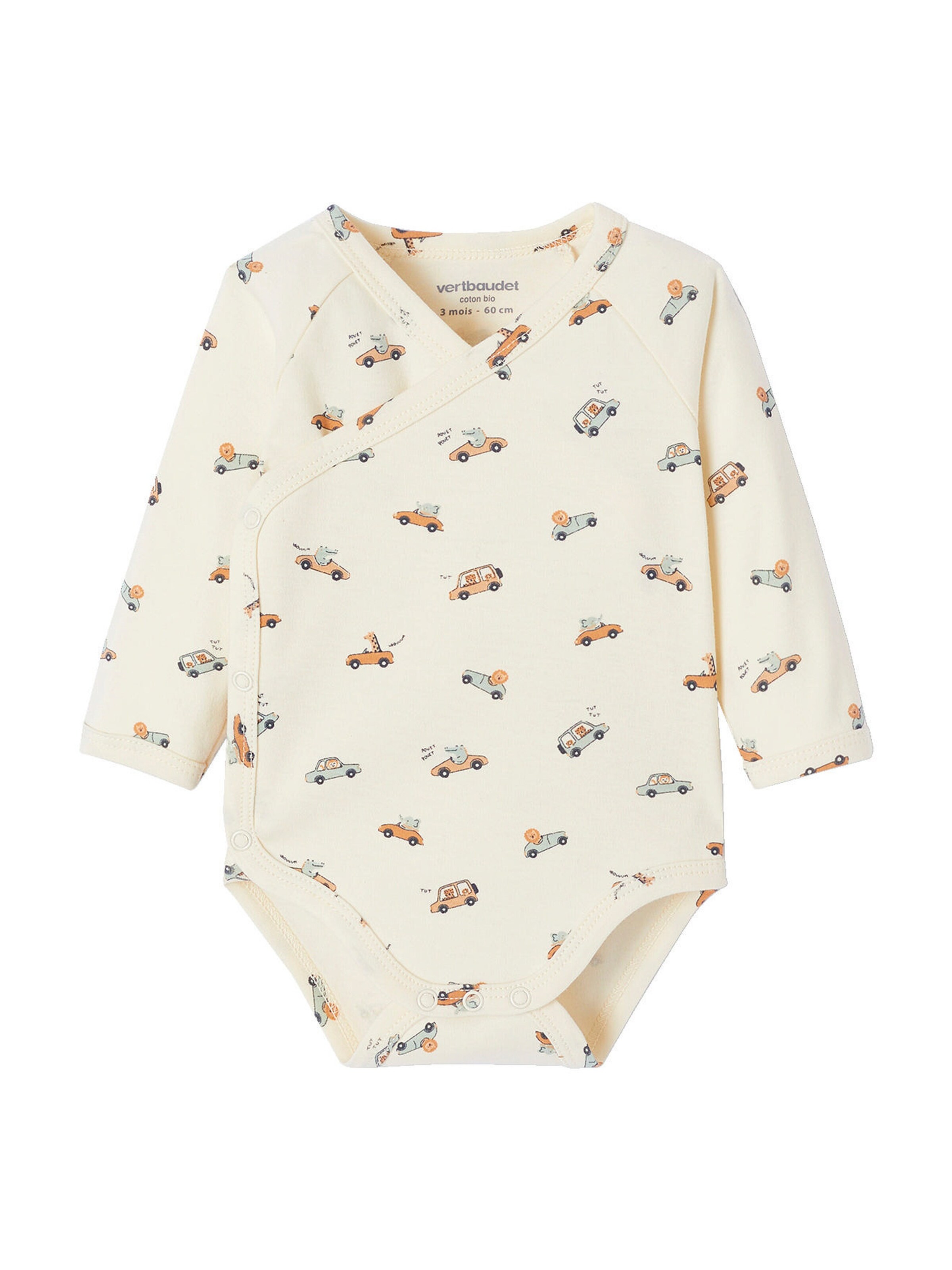 Vertbaudet Bio-Kollektion: Baby Geschenk-Set aus Body, Latzhose, Mütze & Cordjacke aqua