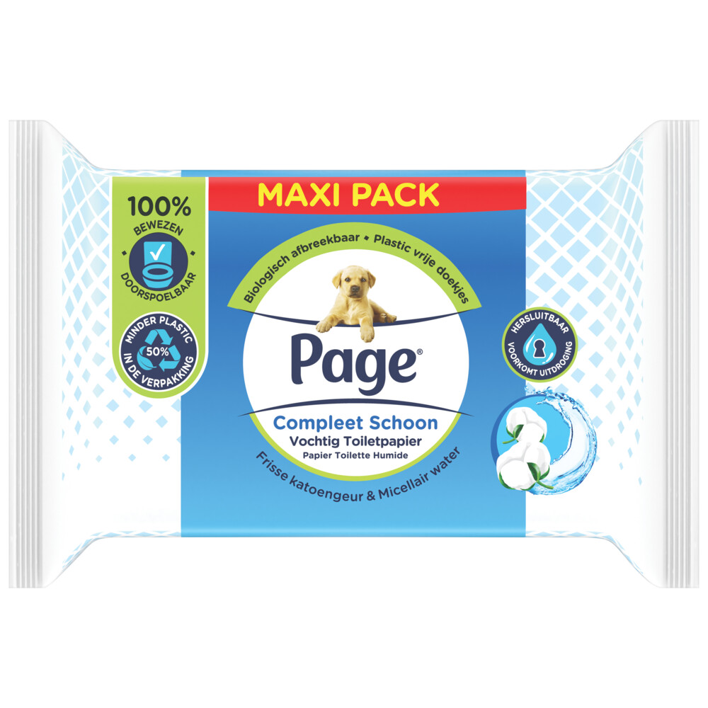 Page Vochtig Toiletpapier Compleet Schoon Maxi74 stuks