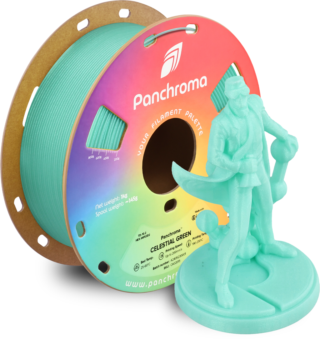 Polymaker  Panchroma™ PLA Celestial Green, 1,75 mm / 1000 g    Pastellfarbener Glanz in Grün