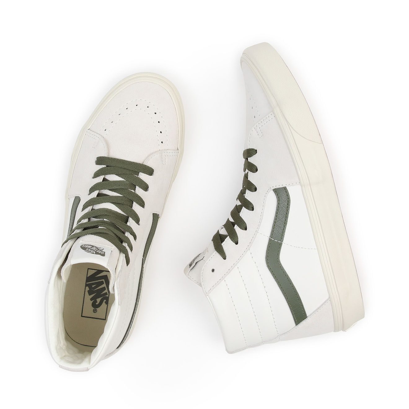 Vans Sneakers en Cuir & Textile SK8-Hi blanc/kaki