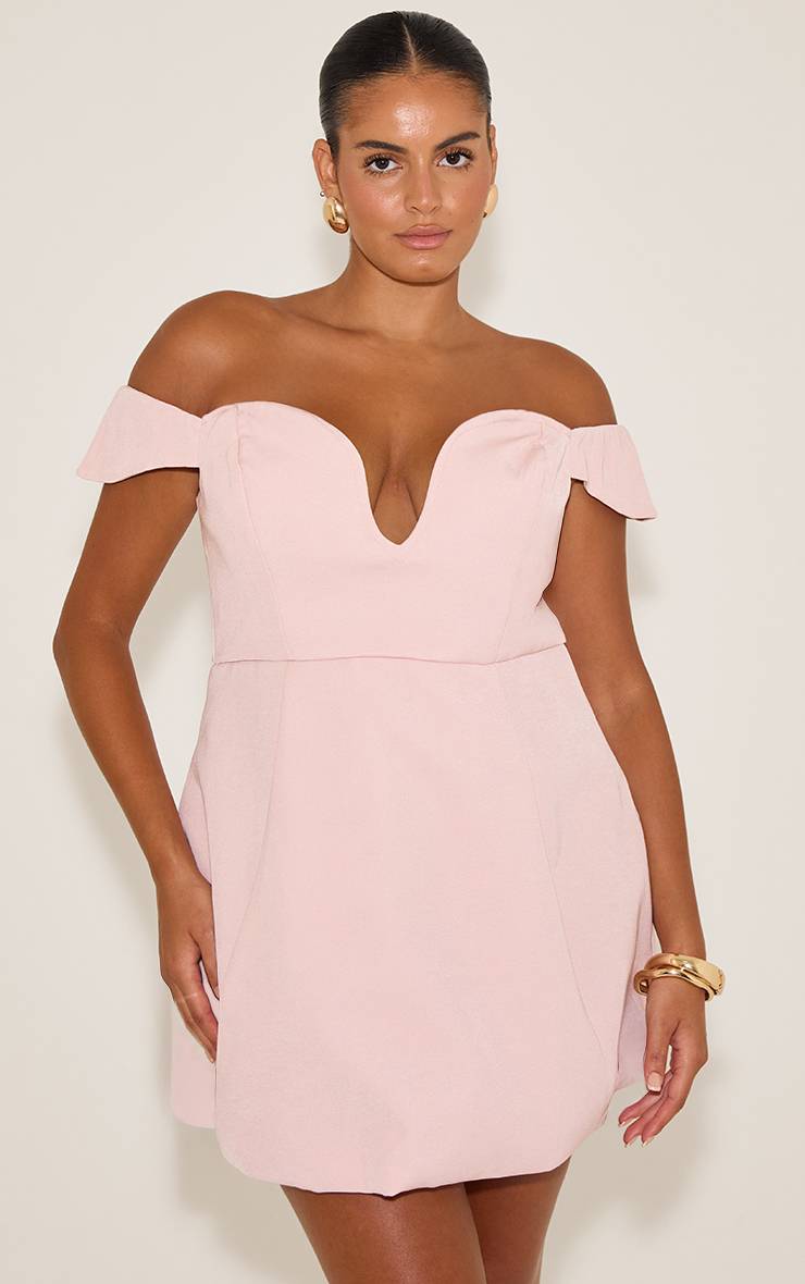 Pale Rose Robe Droite Bardot À Armatures Premium Grande Taille