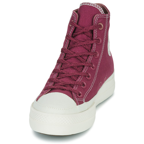 Converse - CHUCK TAYLOR ALL STAR LIFT PLATFORM WORKWEAR TEXTILES HI - Bordeaux/Blanc